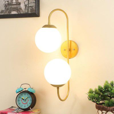tu casa Wall Lamps/Lights with Metal Base & Milky Glass Shades for Home Décor (Height: - 50cm)