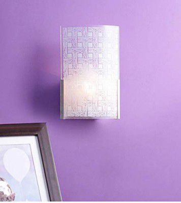 tu casa Whilas Glass Shade with White Metal-Iron Base Wall Light | (Height : 9 Inch/No Blub)