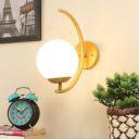 TuCasa Golden Metal Decorative Wall Lamp with Glass Globe Holder Type-E-27 (Design 5)...