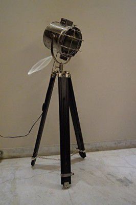 TUCASA Tripod SPOT Light Floor LAMP in Mango Wood