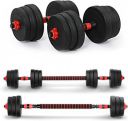 Tucker 3 In 1 Convertible & Barbell Home Gym Set Kit For Home Workout Adjustable Dumbbell  (24 kg)...