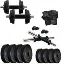 Tucker Home Gym Combo (3KG 4 PVC Plates + Rod + Gym Gloves) Fixed Weight Dumbbell  (12 kg)...