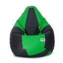 TUD Classic XXXL Bean Bag Filled (with Beans) Colour -Black Neon Green Check...