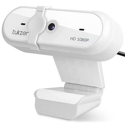 Tukzer 2.1 MP Full HD 1080P Web Camera, CMOS Webcam with Microphone (C02-White)
