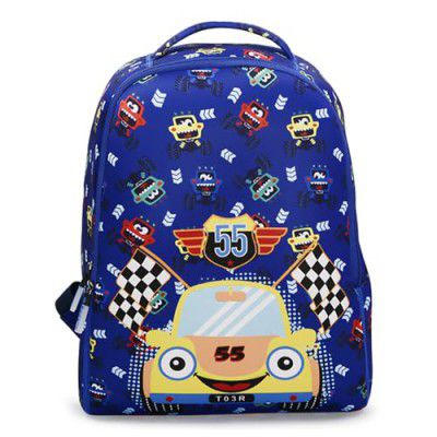 Tukzer Baggita Kids School Bag, Printed Toddler Backpack (Car 55-Royal Blue)