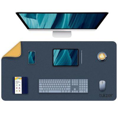 Tukzer Extended Vegan PU Leather Mouse Pad Desk mat Smooth Reversible