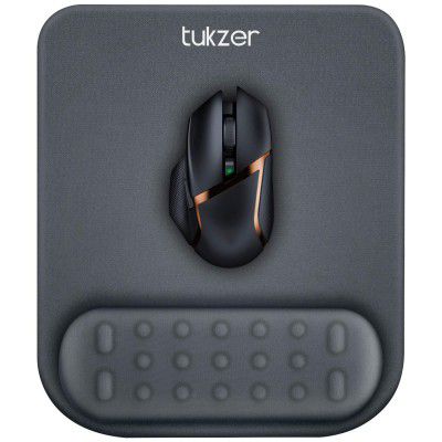 Tukzer Gel Mouse Pad Wrist Rest Memory-Foam Ergonomic Mousepad| Cushion Wrist Support & Pain Relief| Non-Slip Rubber Base (Grey)
