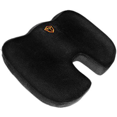 Tukzer Home Office Memory Foam Seat Cushion Non-Slip Orthopedic Coccyx Seat Cushion for Tailbone & Sciatica Pain Relief Hip Support (Black)