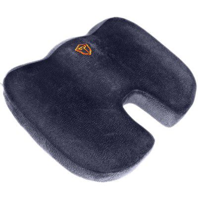 Tukzer Home Office Memory Foam Seat Cushion Non-Slip Orthopedic Coccyx Seat Cushion for Tailbone & Sciatica Pain Relief Hip Support (Grey)