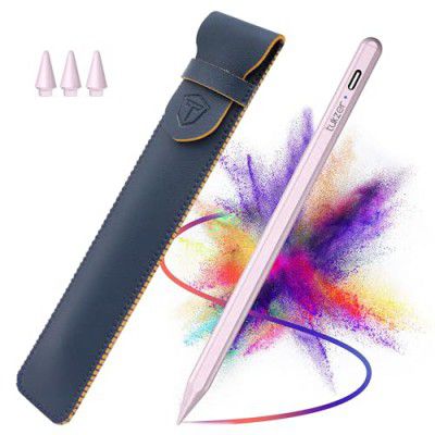 Tukzer iPad Pencil with Palm Rejection, Tilt Sensitivity, High Precision| Active Stylus Pen for All iPad 2018 to 2024 iPad (6/7/8/9/10) Air(3/4/5) Pro11(1/2/3/4) Pro12.9 (3/4/5/6) Mini(6/5) Pink