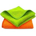 Tukzer Multi-Purpose Microfiber Cloths, Gizga Ultra-Soft Absorbent Lint & Streak-Free Cloth for Bike Car Dashboard Automobile Cleaning Polishing Washing Detailing (Orange-Green| 2 Pcs 25 X 25 cms)...