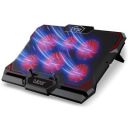 Tukzer RGB Laptop Cooling Pad Stand Riser, Portable Slim Quiet USB Powered Gaming Cooler Chill Mat| 6-Red-LED Fans| & Touch Control 7-Height Adjustment, Dual-USB-Port| 10-to 17-inch Laptops...