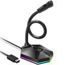 Tukzer RGB Streaming USB Gaming Microphone Flexible Arm| Omnidirectional Condenser (Black)...