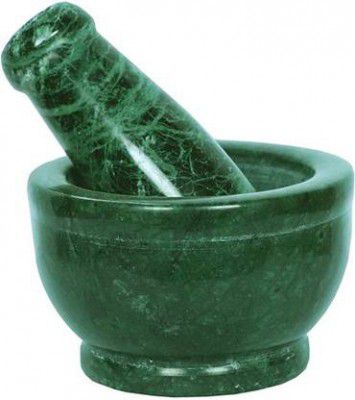 Tulika Collections Hygenic Green Mable Mortar 4 inch 