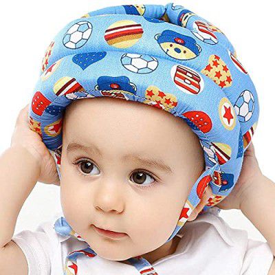 TULOO Baby Infant Toddler Helmet No Bump Safety Head Cushion Bumper Bonnet Adjustable Protective Multi Printed Cap Child Safety Headguard for Running Walking Crawling Safety Helmet for Kids (Blue)