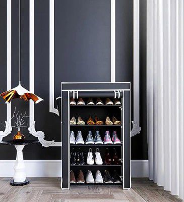 TURBOMAX TRI Shoe Rack Stand for Home Multipurpose Storage Organizer Portable & Lightweight with Iron Pipes Dust Proof Cover