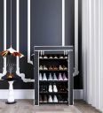 TURBOMAX TRI Shoe Rack Stand for Home Multipurpose Storage Organizer Portable & Lightweight with Iron Pipes Dust Proof Cover...