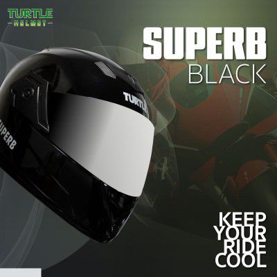 Turtle Helmet Superb Ventilated Design with Scratch Resistive Silver Visor Hard Shell ABS Full Face Helmet-Parent