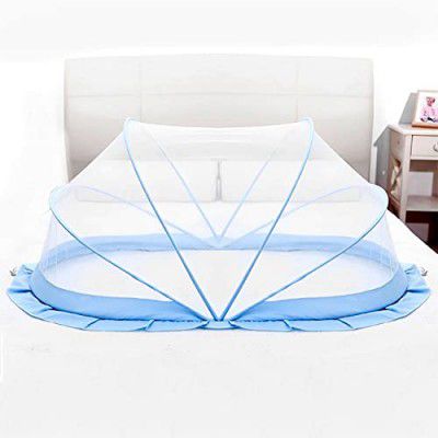 TurtleGrip Portable Baby Mosquito Net Anti-Bug Crib Net Bottomless Net for Infants, for Safe & Easy Use Ensures Your Baby's Safe Sleep | Size: 135 x 65 x 65cms, for (0 to 24 Months) Baby Color: Bl