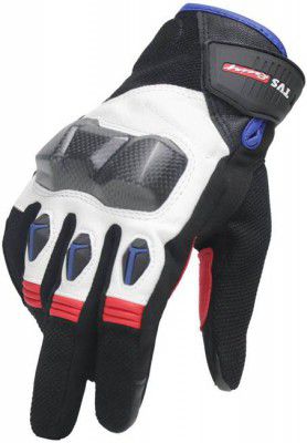 TVS Racing Riding Gloves (White Black)