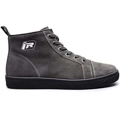 TVS Ronin Mid Ankle Riding Shoes: Black, UK size 11 | Anti-Slip Sole, Water Resistant Biker Boot/Motorcycle Riding Shoes