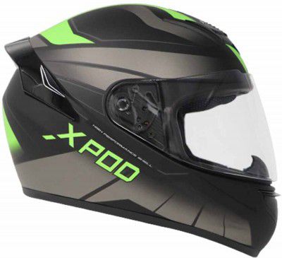 TVS X-Pod Motorbike Helmet (Black Grey)