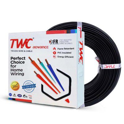 TWC Advance Black 0.75 SQMM 45 METER | Copper Wire | HRFR (Heat Resistant Flame Retardant)