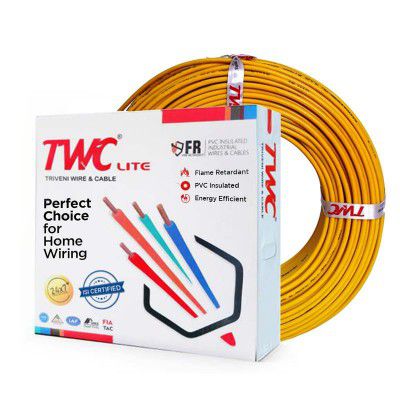 TWC Lite Single Core Electrical Wire |Red, 45 Meter, 6 SQ.MM. |PVC electrical insulated copper wire | Cable for Domestic & Industrial Connection purpose | Flame Resistant |
