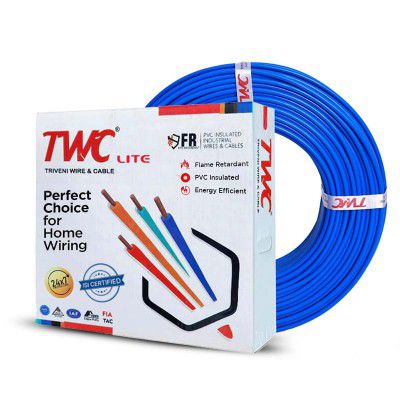 TWC Lite Single Core Electrical Wire |Yellow, 45 Meter, 6 SQ.MM. |PVC electrical insulated copper wire