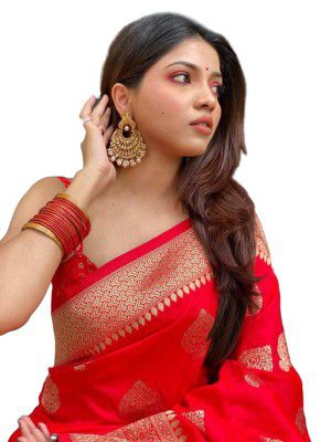 Twixxle Banarasi Soft Silk Saree Kanjivaram Style with Blouse Piece