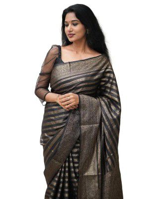 Twixxle Women's Kanjivaram Banarasi Silk Saree With Unstitched Blouse Piece