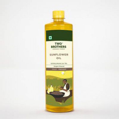 Two Brothers Organic Farms Sunflower Oil Cold-Pressed Plastic Bottle Sunflower Oil Plastic Bottle  (1 L)