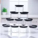 twotoms Tea, Coffee, Sugar, Food, Grain, Rice, Masala, Pasta, Pulses, Spices, Kitchen - 500 ml Plastic Grocery Container  (Pack of 6, Black)...