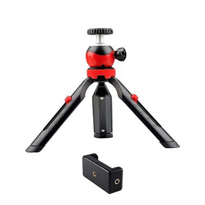 Tygot T-220 MT (18 cm) Portable & Flexible Mini Tripod with Mobile Holder & 360 Degree Ball Head | for Smart Phones | Compact Cameras | GoPro | Maximum Operating Height: 7.87 Inch