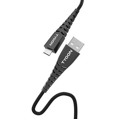 Tyoon WC504 1M 2.4A Type C Wire with Fast Charge & SYNC Function with HIGH-Speed Data Transfer Cable Black