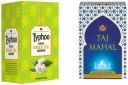Typhoo Floral Jasmine Green Tea Bags (25 Tea Bags) + Taj Mahal South Tea 500 g Pack, Rich and Flavourful Chai - Premium Blend of Powdered Fresh Loose Tea Leaves Flavour : orange...