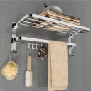 U-S-F BATH ACCESSORIES 24 Inch 304 Grade Stainless Steel Dual Folding Towel Rack...