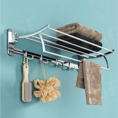 U-S-F BATH ACCESSORIES Stainless Steel Heavy Duty 18 Inches Towel Rack (Chrome Finish)