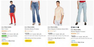 Amazon: Upto 91% OFF On U.S. POLO ASSN. Clothing