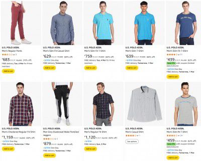 Upto 75% off on U.S. POLO ASSN. Men's Clothing
