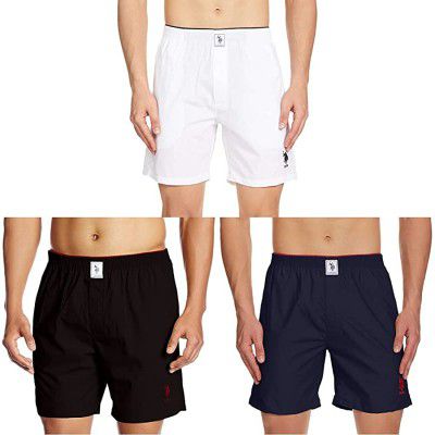 U.S. POLO ASSN. Mens Cotton Boxers (Pack of 3)