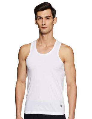 U.S. Polo Assn. Mens Round Neck Solid Vest - Pack of 3