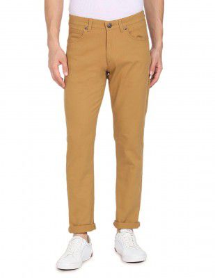 U.S. POLO ASSN. Men's Solid Brandon Regular Fit Mid Rise Casual Trousers