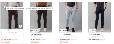 U.s Polo Trousers Upto 70% Off Start At Rs 779