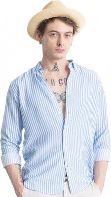 U TURN Men Slim Fit Striped Spread Collar Casual Shirt