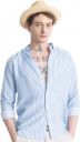 U TURN Men Slim Fit Striped Spread Collar Casual Shirt...
