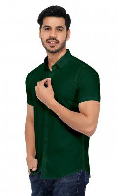 U-TURN Men's Cotton Solid Half Sleeve Shirt