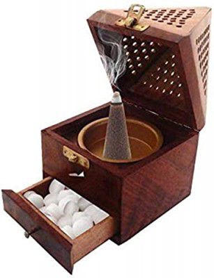 UA URBAN ART Wooden Decorative Loban Daan/Incense Sticks Holder