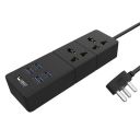 UBON 6-in-1 Power Series EXT-2, 1500W Extension Board with 2.1Amp 4 USB Charging Output & 2 Three Pin Power Sockets, 2mtr Cord Length, Smart Protection System, Universal Compatibility - Black...