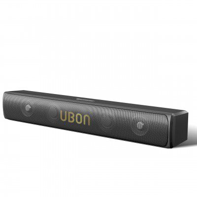 UBON Badshaah 20W BT Soundbar with 10 Hours Playtime | Bluetooth 5.3, Aux & USB Connectivity | 2000 mAh Battery | 2X Bass (Black)